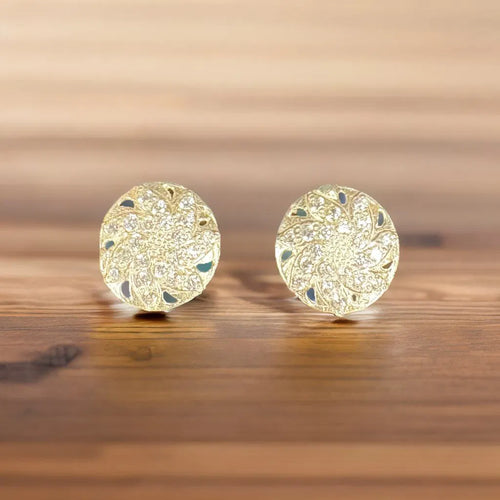 Elegant Pure Silver Stud Earrings – Handcrafted Floral Sparkle Design