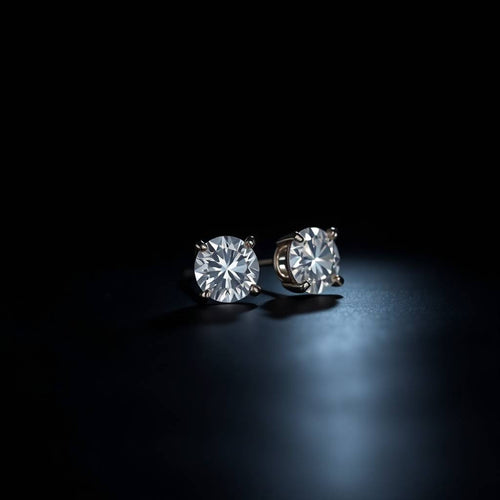 Buy one Get one Free Sterling Silver Solitaire Stud Earrings  (92.5 Pure Silver)