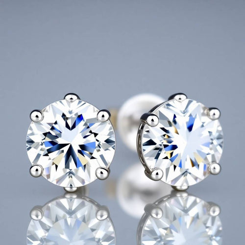 Buy one Get one Free Sterling Silver Solitaire Stud Earrings  (92.5 Pure Silver)